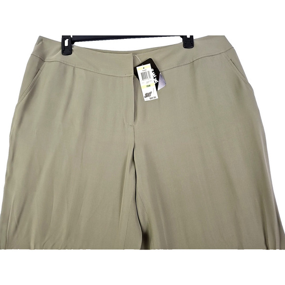 Alfani ~Woman Plus Size 18W~ Cement 100% Pure Silk Wide-Leg Pants NWT $89.00 - Picture 9 of 12